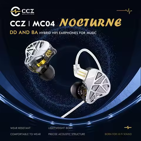 In-Ear HiFi Earphones CCZ MC04 DD&BA Hybrid Wired Headphones Stereo Bass Gaming Headsets Monitor Det