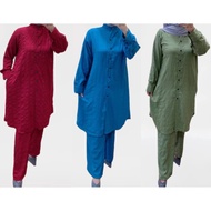 Muslimah suit baju punjabi dan palazo pant cotton dan palazo with pant.