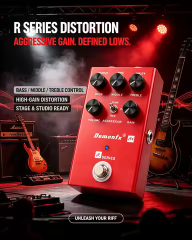 Demonfx R4 GUITAR EFFECT PEDAL high gain monster wide thick tone buge bass response clean amp,cab si