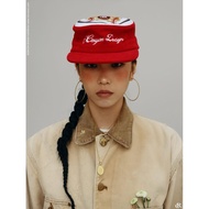 [ZIPPER] 6cRAyon Corduroy Pillbox Cap Red