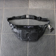 TAS COWOK BRAND ORI JORDAN WAISTBAG 23 LEATHER BLACK TAS SELEMPANG