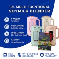 FREE RECIPE BOOK Josen 1.2L Multi-Functional SoyMilk Blender I Stainless Steel I 10 Blades I Blend &