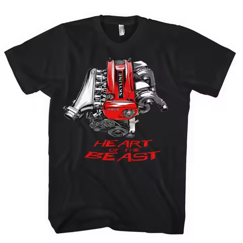 2019 Hot Sale 100% cotton Classic Japanese car fans Skyline GTR RB26 R32 R33 R34 Heart Of The Beast 
