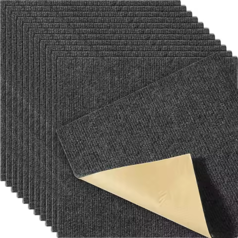 VEVOR Carpet Tiles Peel & Stick Self Adhesive Carpet Floor Tile Soft Padded Carpet Tiles for Bedroom