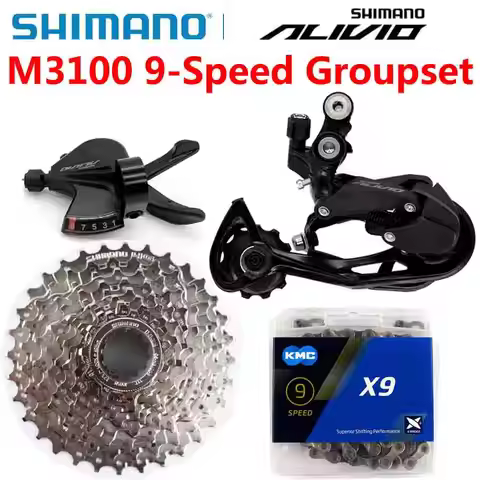 SHIMANO ALIVI M3100 9S Groupset 1x 9 Speed MTB Mountain Bike Groupset Sunshine Cassette M3100 Rear D