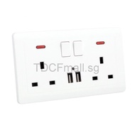 13A Wall Socket Switch Universal Switch Socket White Light Switch YUVY