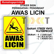 WARNING SIGN STICKERS WARNING WARNING SLIPPERY