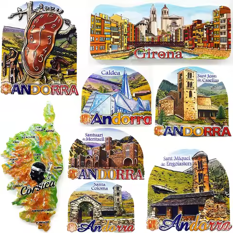 Andorra Girona Corsica Fridge Magnets Message Board Decorative Europe Travel Souvenir Refrigerator S