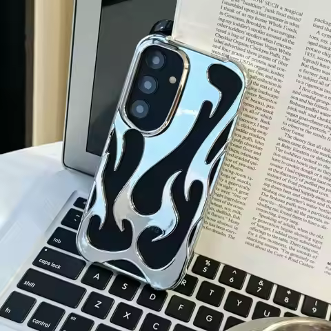 Fashion Matte 3D Hollowed Flame Phone Case For Samsung Galaxy S25 S24 S22 S23 Ultra A16 A06 A55 A54 