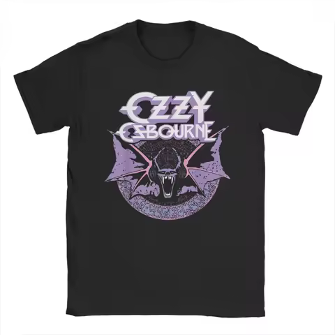 Unique Heavy Metal Rock Ozzy Osbourne Pastel Bat Summer T-Shirts Men's O Neck Cotton Women T Shirts 