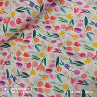 COTTON SNOWN RAYON TULIP FLOWER FABRIC COTTON FABRIC RAYON FABRIC