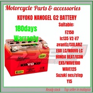 G2 KOYOKO BATTERY GEL YTZ5 EX5/LC135 (N)/Y15/EGO S/AVANTIZ/EGO LC/SOLALIZ/NOUVO LC/FZ150