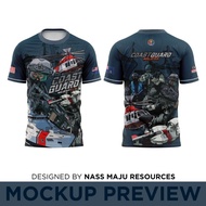 Baju Maritim Baju Coast Guard Sublimation Baju APMM Men  T Shirt
