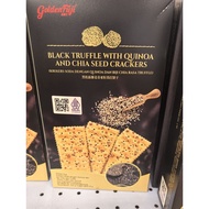GOLDEN FUJI SEA SALT RYS BISCUIT. GOLDEN FUJI BLACK TRUFFLE WITH QUINOA CHIASEED CRACKERS. GOLDEN FU