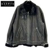 mastermind [x 字母數字] TA1582 9001 黑色仿羊絨騎手夾克 XL [二手]