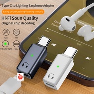 JWJ For Lightning to Type C Adapter For iPhone 15 16 iPad Wired Headset IOS Female to USB C Male Ear