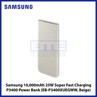 Samsung 10,000mAh 25W Super Fast Charging Power Bank (EB-P3400XUEGWW, Beige)