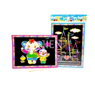 Kids Art And Craft, Scratch Art Card Painting For Kids, DIY Painting Card For Kids, Kad Seni Cakar U