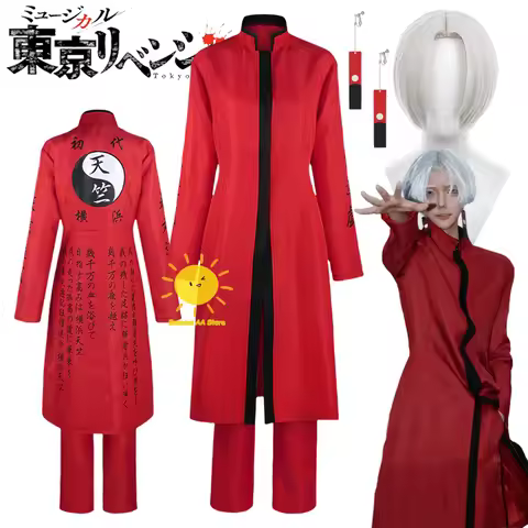 Anime Izana Kurokawa Cosplay Costumes Tokyo Cosplay Revengers Red Uniform Earring Coat Izana Kurokaw