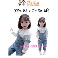 Jean Shoulder Cover With Shirt Leave Baby Girl BG222 - She Bon