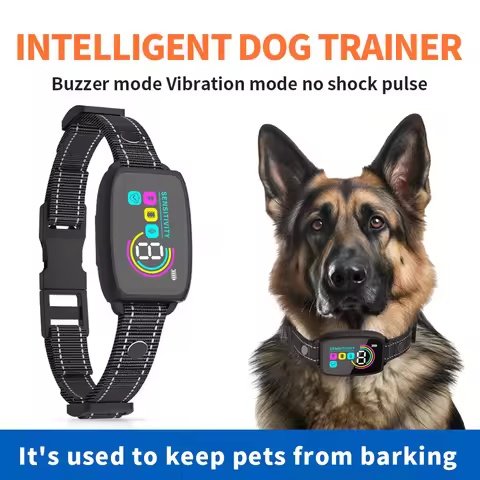 Automatic Anti Barking Dog Collar HD Digital Rechargeable Bark Stopper Smart Stop Barking IP67 Water