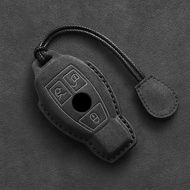 Leather Car Key Case For Mercedes Benz A C E S G R Class GLS GLA GLK GLC CLS CLA AMG W204 W205 W212 W463 W176 Suede Accessories