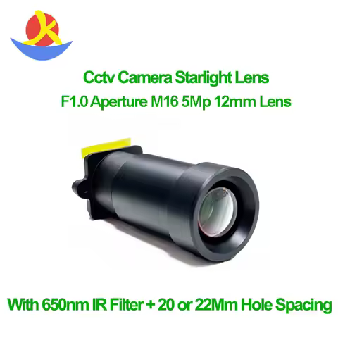 5Mp F1.0 Aperture M16 Mount Full Color 12mm Black Light Cctv Lens For Webcam Ir Filter Starlight Hd 