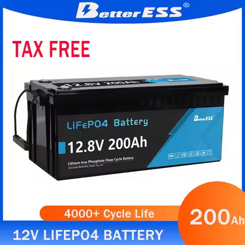 New 12V 400Ah 300Ah 200Ah 100Ah LiFePO4 Battery 12.8V 24V Lithium Iron Phosphate Battery Built-in BM