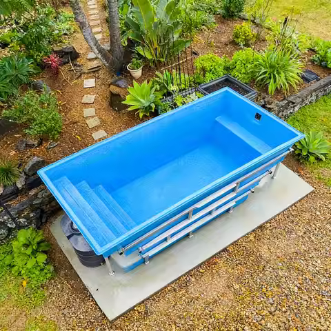 Customization Small prefabricated fiberglass frame swimming pool outdoor villa land garden installat