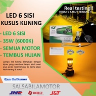 lampu led motor depan 6 sisi paling terang bebek beat vixion kuning