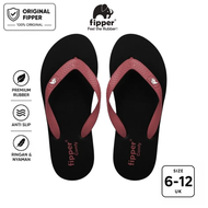 Fipper Comfy Sandal Jepit Anti Slip Pria Wanita Original Ringan Nyaman Hitam Black / Maroon