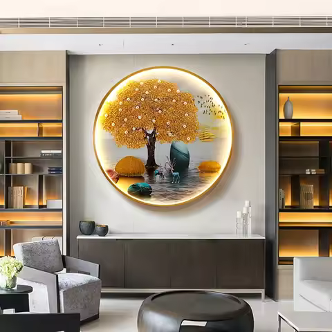 86LIGHT Interior 9 Fishes Wall Picture Fixtures Lamps LED Chinese Mural Creative Bedside Sconces for