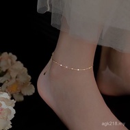 Sterling Silver Spacer 999ins Desire Temperament Anklet Summer Non-Fade Ankle Pure Authentic Gift Gi
