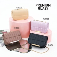 TAS PREMIUM GLAZY PURPLE - TALI RANTAI EMAS TAS SELEMPANG UNGU