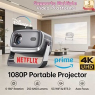 B12 Projector 600ANSI Ultra Bright 2+16G Smart Projector 360 °   Rotation Auto Focus Projector Keyst