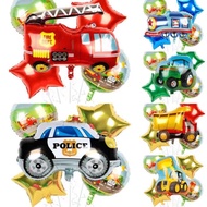 Ready Stock Kids Baby Boy Car Theme Balloon Birthday Decoration Balloon Truck Police Fire Engine Bal