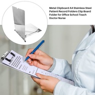 Metal Clipboard A4 Stainless Steel Patient Record Folders Clip Board Folder for Office School Teach