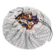 比利時 Play &amp; Go - 玩具整理袋-菱格灰-展開直徑 140cm/重量 850g/產品包裝 24.5×21.5×5.5cm