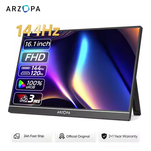 New ARZOPA 16.1'' 144hz 1080P 100% sRGB FHD Portable Gaming Monitor HDR Second Screen for Switch, Xb