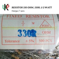 resistor tahanan 330R 330ohm 330 ohm 1/2watt 0.5 watt