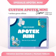 Custom Pharmacy Mini Super Box P3K Gift Sticker - Melano Green