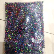 1 pound of round colored alphabet letter beads