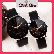 Arish Quartz Couple Watch Fashion Couple Stainless Steel Leather Analog Sport Wrist Jam Tangan Wanita