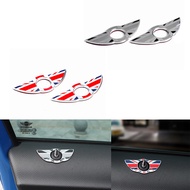 Alloy Car Door Pin Lock Wing Emblem Badge Stickers For MINI Cooper R55 R56 R57 F55 F56 F57