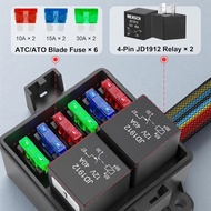 12V Waterproof Automotive Relay Box 4-Pin 40A JD1912 Relay ATC/ATO Fuse Kit