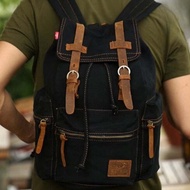 Augur JANS Retro Casual Style Canvas Bag Backpack LARGE Compartment - 1039