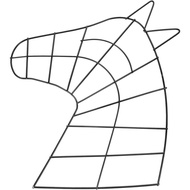 Garneck Horse Head Wreath Frame 13.7'' Metal Christmas Wreath Horse Shaped Floral Hoop Rings Rack fo