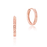 SK Jewellery Sequin Trim 14K Rose Gold Huggie Earrings