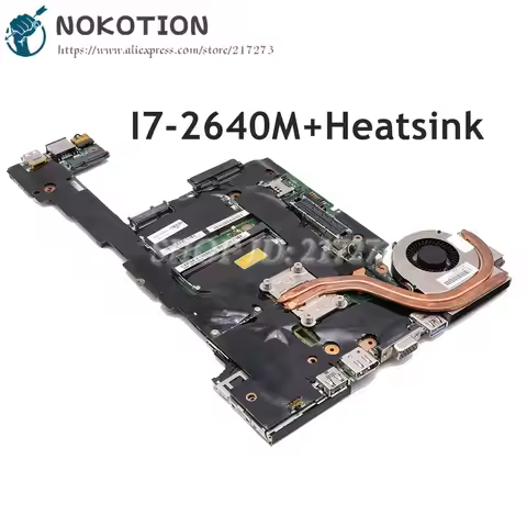 NOKOTION For Lenovo ThinkPad X220 X220I Laptop Motherboard I7-2640M CPU DDR3 WIth Heatsink 04Y1834 0