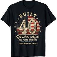 Built 40 Years Ago Funny 40th Birthday USA Flag T-Shirt
